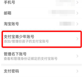 支付宝青少年模式怎么开启