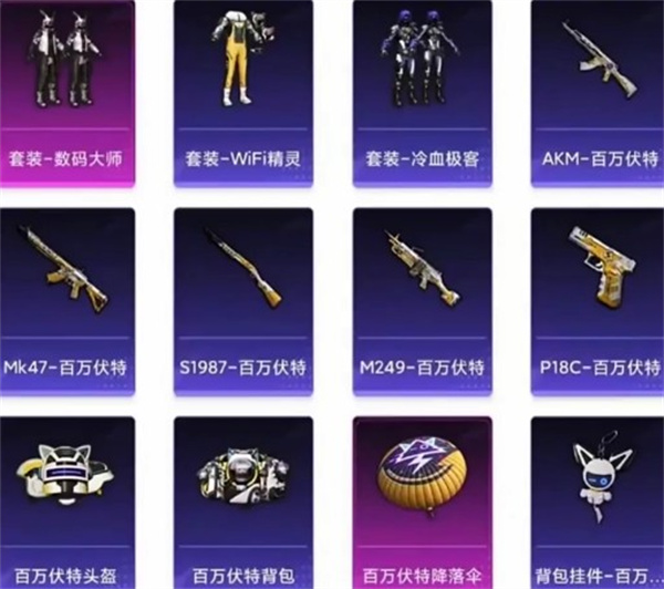 和平精英三周年返场皮肤一览
